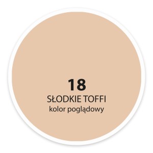 Próbka koloru farby do ścian t.b.t., odcień Słodkie Toffi (nr 18).