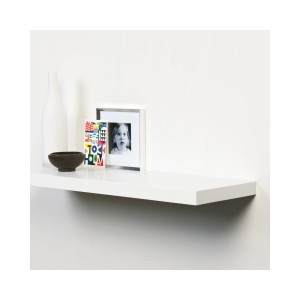 Biała półka ścienna (60x25x3,8 cm) z dekoracją na ścianie, kategoria: Półki.
