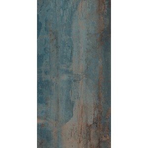 Płytka podłogowa t.b.t. w kolorze niebieskim i rdzawym.