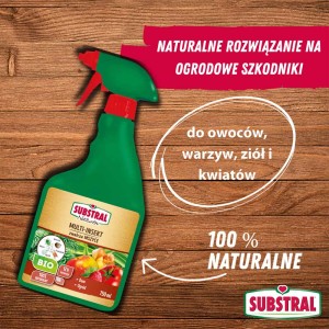 Substral Multi-Insekt środek na szkodniki do ogrodu. Zielona butelka ze spryskiwaczem.