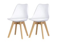 Komplet dwóch krzeseł do jadalni Sara ekoskóra białe