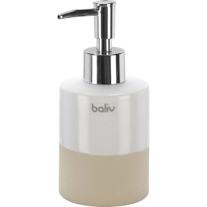 t.b.t. Dozownik do mydła, ceramiczny, biały/beżowy, do akcesoriów łazienkowych.