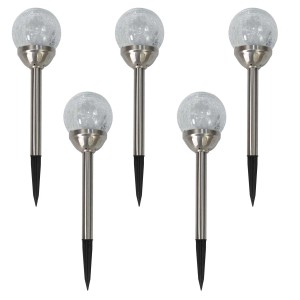 4iQ Zestaw 5 lamp solarnych RYSA o śr. 11 cm