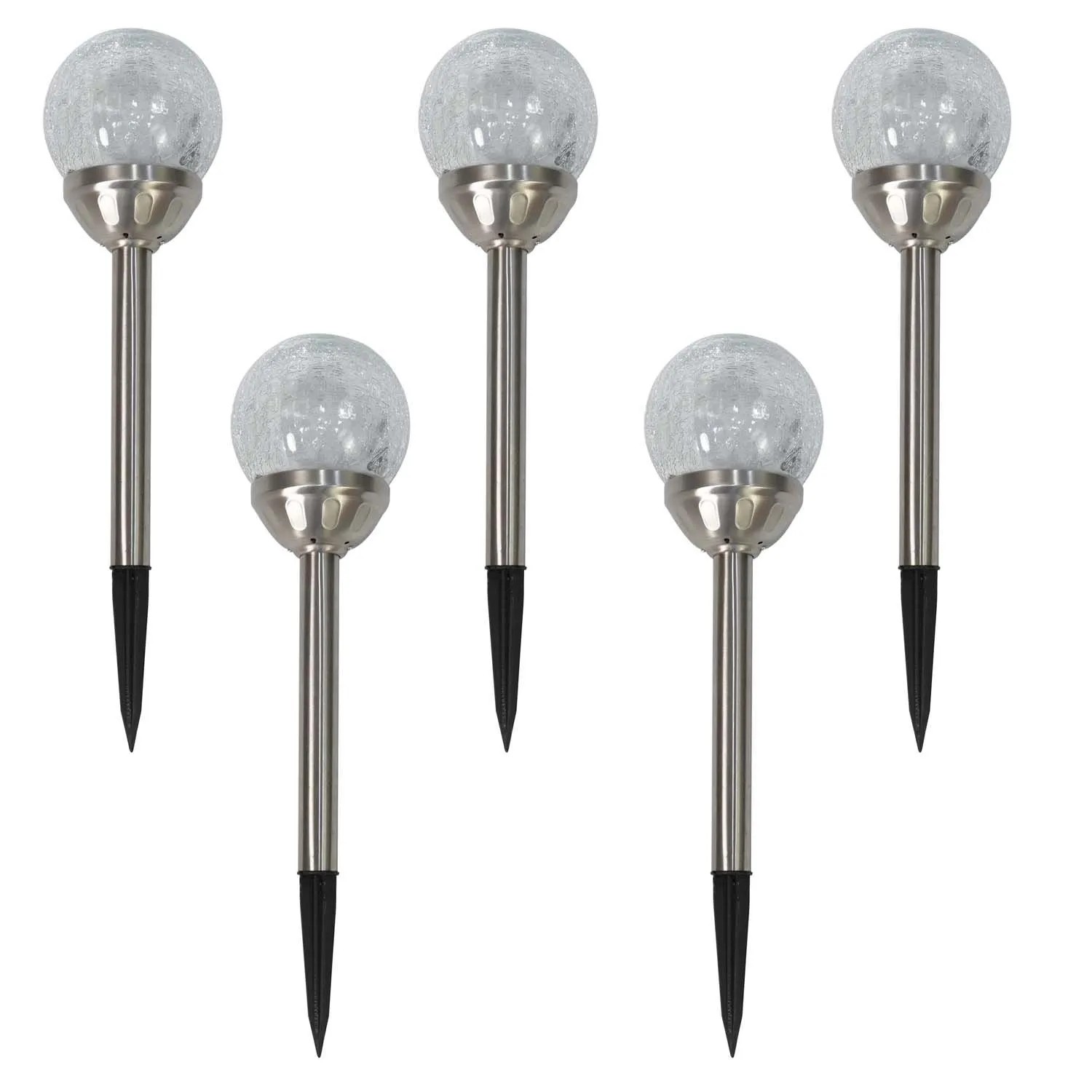 4iQ Zestaw 5 lamp solarnych RYSA o śr. 11 cm