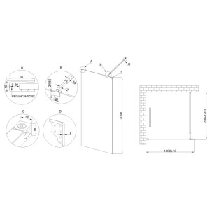 Invena Kabina prysznicowa walk-in Ramka 110x200 cm