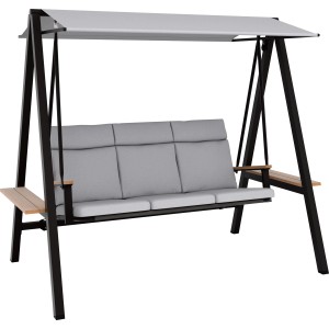 Huśtawka ogrodowa SUMMERDALE szara 3-osobowa
