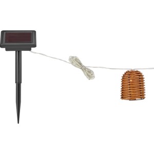 Girlanda solarna 10xLED ciepła biel IP44 3,8m rattan