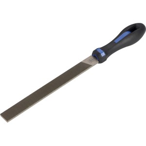 Pilnik warsztatowy LUX 200 mm, gruboziarnisty z ergonomicznym uchwytem do obróbki metalu.