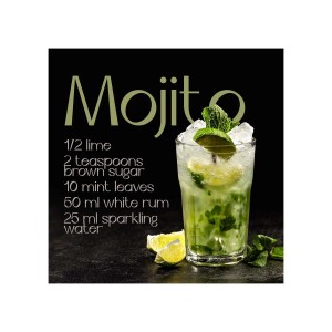 STYLER Obraz Glasspic MOJITO RECIPE GL521 30 x 30 cm