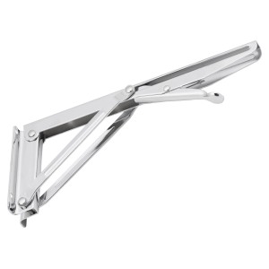 Składany wspornik metalowy, idealny do elastycznych mebli. Solidna konstrukcja do wszechstronnych zastosowań.