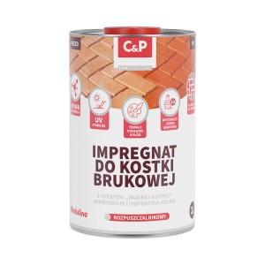 Puszka impregnatu do kostki brukowej t.b.t., chroni i podkreśla kolor.