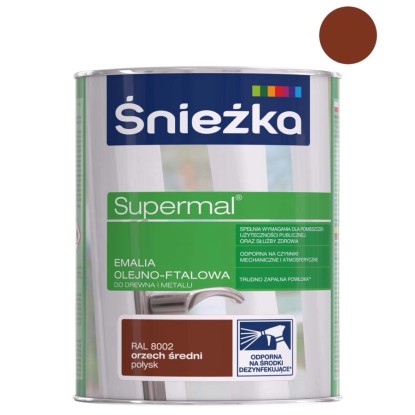 Śnieżka Emalia Supermal olejno-ftalowa orzech średni RAL8002 800 ml