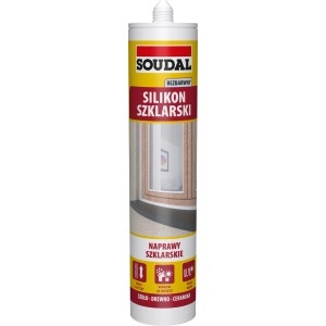Soudal Silikon Szklarski, bezbarwny silikon do napraw szkła, tuba.