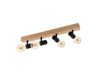 Eglo Listwa TOWNSHEND czarna z drewnem 4xE27 Eglo Listwa TOWNSHEND czarna z drewnem 4xE27