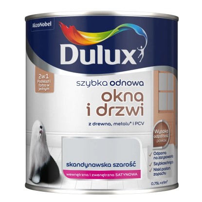 Dulux Szybka Odnowa Okna i drzwi skandynawska szarość 750 ml