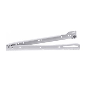 Biała metalowa prowadnica do szuflad t.b.t., montaż boczny.