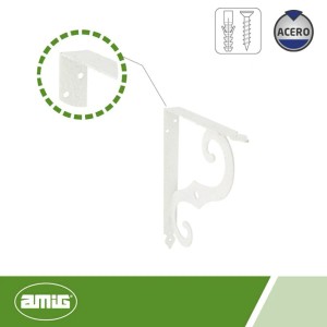 Agas Wspornik do półki 200 × 150 mm biały ornament