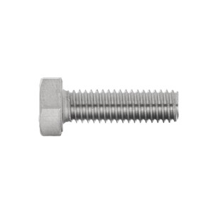 Zbliżenie srebrnej śruby gwintowanej.