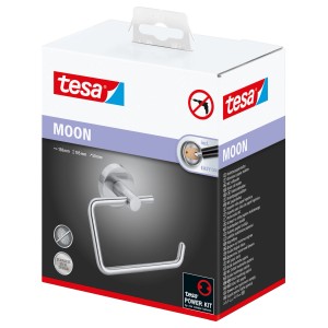 Tesa Moon uchwyt na papier toaletowy, stal nierdzewna, do montażu na ścianie, w pudełku.