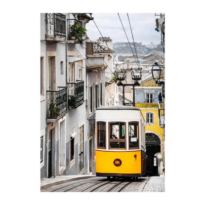 Obraz na szkle ŻÓŁTY TRAMWAJ 50 cm x 70 cm