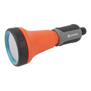 Zraszacz Gardena, pomarańczowo-szary, do nawadniania ogrodu.