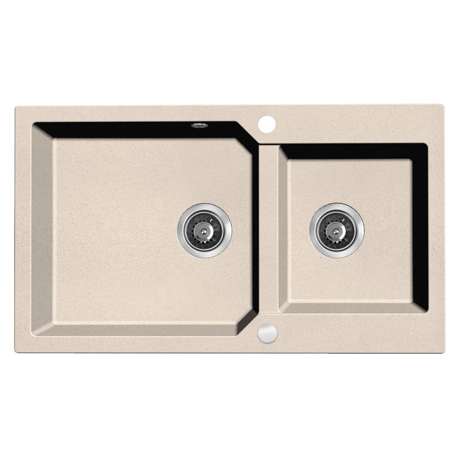 Laveo Zlewozmywak Milos 2-komorowy beżowy - 86 x 50 cm