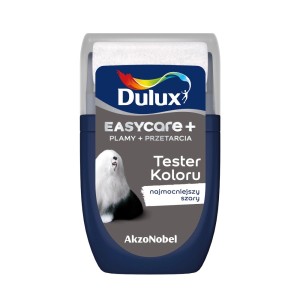 Tester koloru Dulux Easycare, odcień "najmocniejszy szary" (najmocniejszy szary), do ścian wewnętrznych.