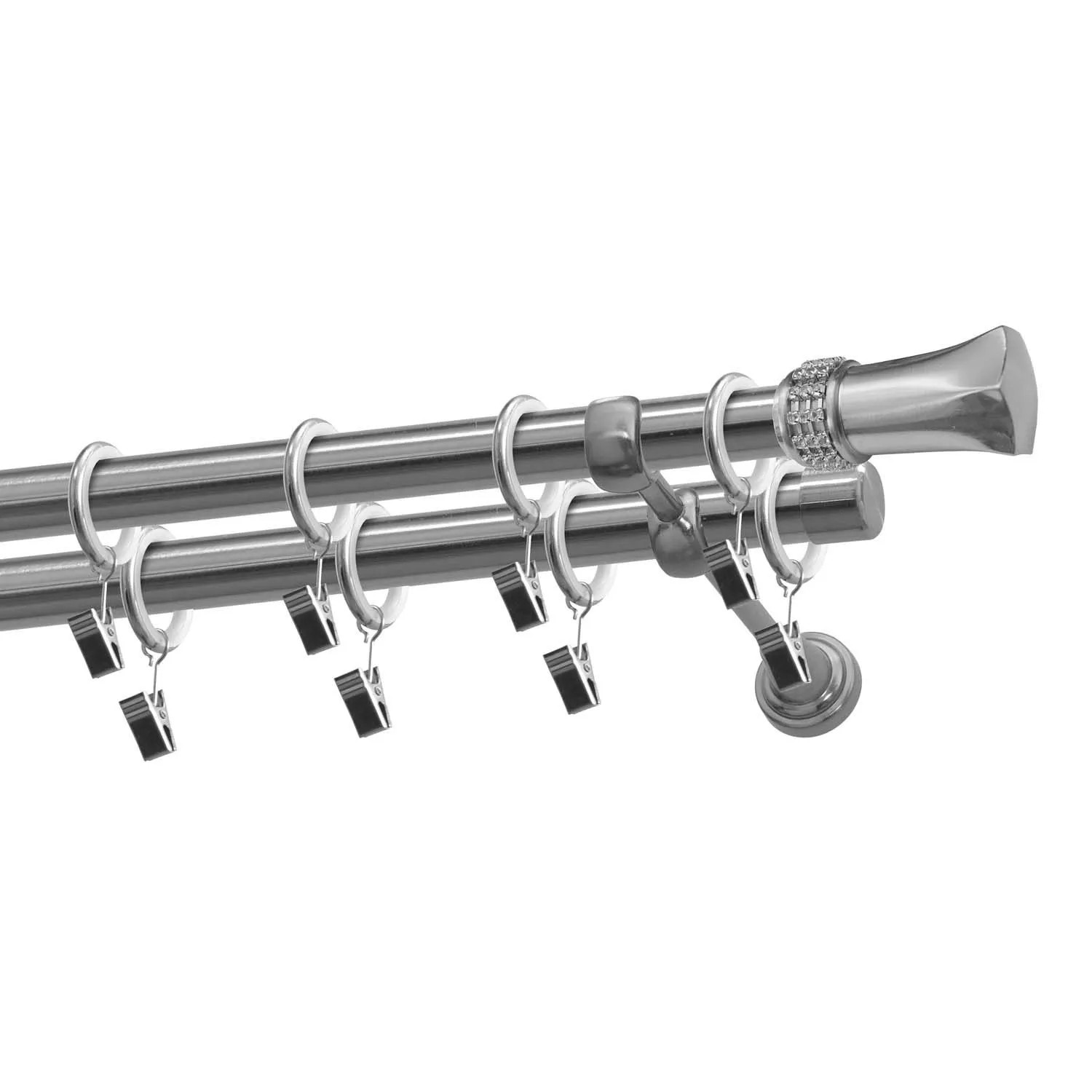 Gardinia Karnisz DIAMENT podwójny 19/19 200 cm nikiel