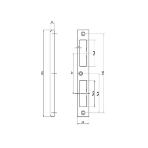 Agas Zaczep do zamka kątowy nikiel satyna 2.2 × 17 mm