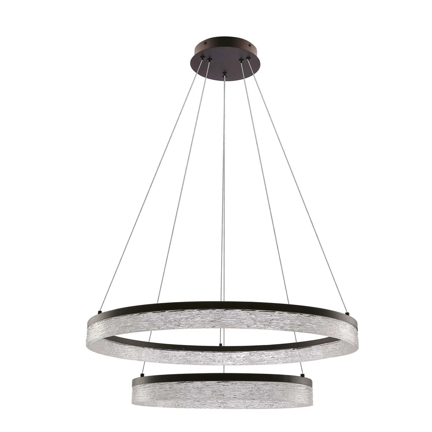 Candellux Lampa wisząca LED FROZI 38W 3000K 2500lm śr. 60 cm czarna