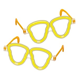 Świetliki GLOW STICKS 2 x okulary czaszki żółte