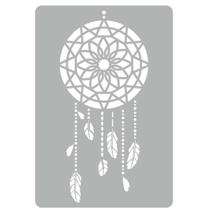 Szablon t.b.t. do dekoracji ścian z motywem łapacza snów.