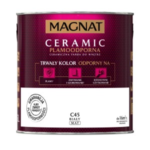Puszka Magnat Ceramic C45, biała matowa farba do ścian wewnętrznych, plamoodporna.