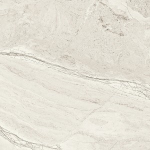 Płytka podłogowa t.b.t. beżowa z efektem marmuru.