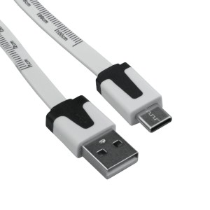 DPM Kabel USB A-C 1 m biały z miarką