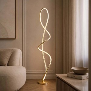 Goldlux Lampa podłogowa LED WAVE 32W 3000K 4600lm wys. 127 cm złota