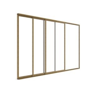 Drzwi przesuwne LUXE w kolorze drewna - 2,7 x 2,38 m