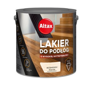 Altax bezbarwny lakier do podłóg i schodów, wysoki połysk.