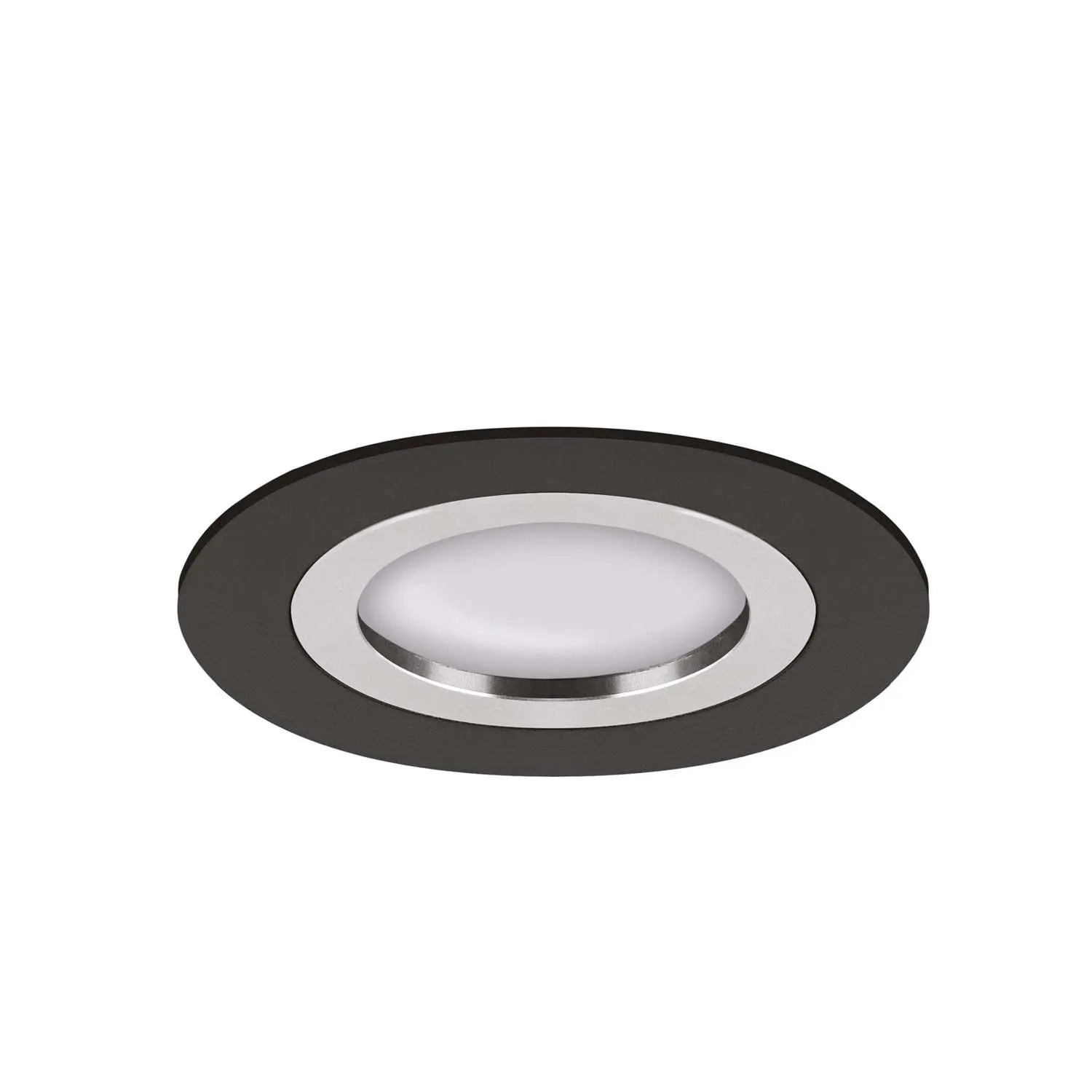 Struhm Lampa podtynkowa PLUTO C 1xGU10 35W śr. 7,8cm czarna/chrom