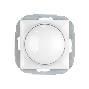 Biały ściemniacz obrotowy t.b.t. do światła, montaż natynkowy.