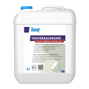 Kanister Knauf Universal Primer, środek do głębokiego gruntowania różnych podłoży.