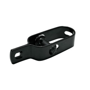 Czarny napinacz drutu do ogrodzeń i płotów ogrodowych.