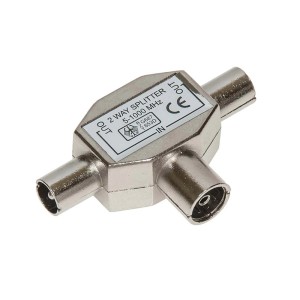 Rozdzielacz SAT, 2-drożny, do instalacji. Kolor srebrny.