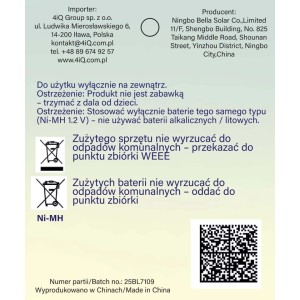4iQ Latarenka solarna RATTA 1xLED brązowa