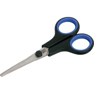 Nożyczki uniwersalne LUX Classic, 139 mm, z niebiesko-czarnym miękkim uchwytem dla prawo- i leworęcznych.