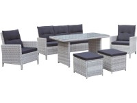 Komplet mebli wypoczynkowych LUCIARA antracyt 6-częściowy