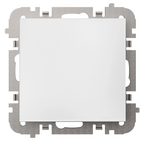 t.b.t. Włącznik/przycisk, biała osłona z szarą ramką.