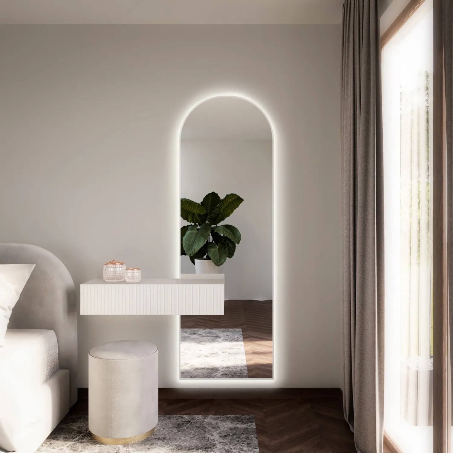 Lustro LED Pastille Cut Białe Ciepłe 160x50