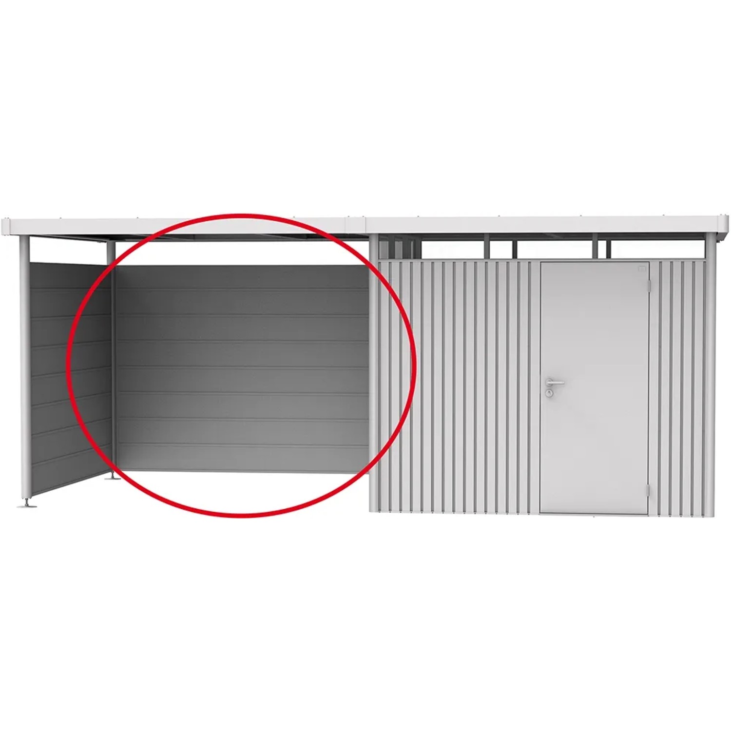 Biohort Panel tylny L do dachu bocznego HighLine H2-H5, srebrny, 266x4x181 cm