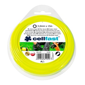 Żółta żyłka tnąca Cellfast, 3.0mm x 15m, do podkaszarek i kos.